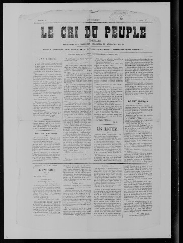 Articles de journaux intéressant les mouvements socialistes 1854-1892.