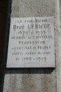 12 quai Claude-Bernard, plaque en mémoire de René Leriche.