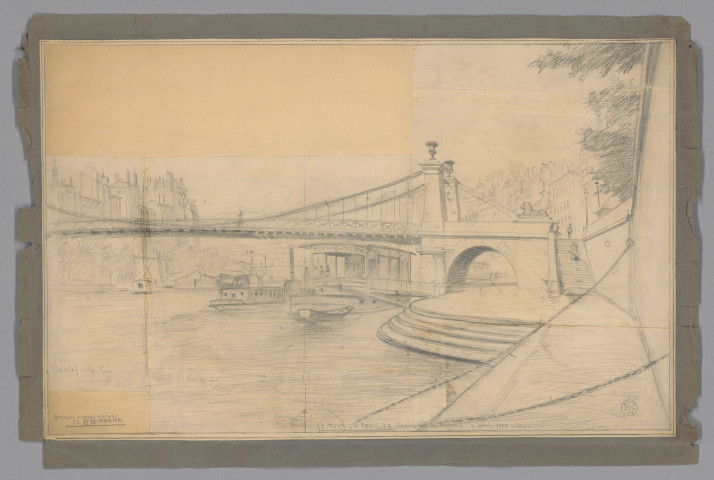 Le pont de la Feuillée (embarcadère des mouches), 4 octobre 1896 matin.