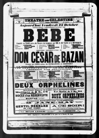 Don César de Bazan : drame en cinq actes. Auteurs : Dumanoir et Dennery.