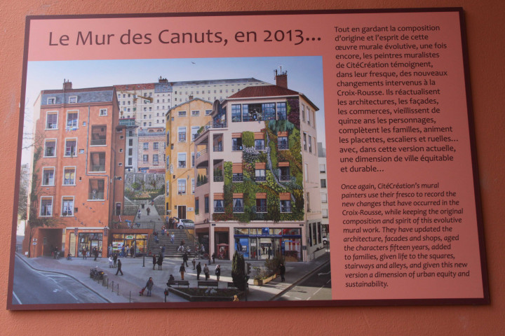 Mur des Canuts, 3ème version, en 2013 plaque.