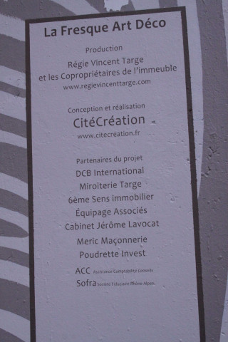 Fresque sur le 7ème arrondissement, "Cité de la Création".