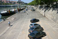 Bas-port du Rhône, direction nord vers quai Sarrail.