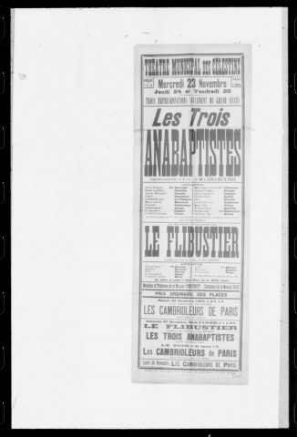 Trois anabaptistes (Les) : comédie-vaudeville en quatre actes. Auteurs : Alexandre Bisson et Berr de Turquie.