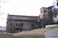 Eglise de Saint-Rambert, coupes et façade.