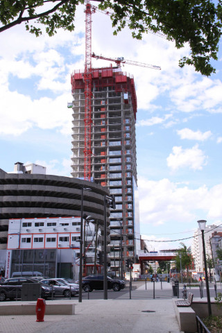 Chantier de la Tour Incity, depuis la rue Bonnel.