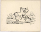 Hector Reverchon. Homme dressant un cheval.