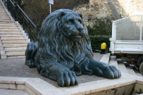 Balcon de Saint-Clair, statues de lion de l'usine des eaux.