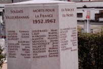 Cimetière ancien, monument aux Morts, soldats villeurbannais morts pour la France en Afrique du Nord.