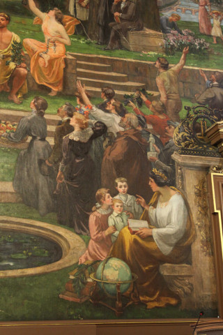 Hôtel-de-Ville, salle du Conseil, détail de la fresque.