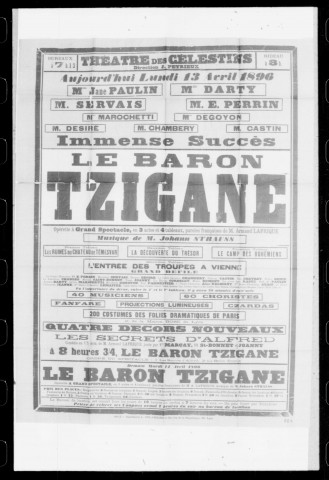 Baron tzigane (Le) : opérette à grand spectacle en trois actes et quatre tableaux. Compositeur : Johann Strauss. Auteur du livret : Armand Lafrique.
