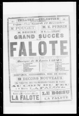 Falote (La) : opérette nouvelle en trois actes. Compositeur : Louis Varney. Auteurs du livret : Liorat et Maurice Ordonneau.