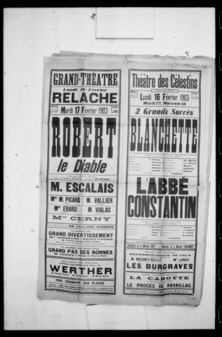 Blanchette : comédie en trois actes. Auteur : Eug. Brieux. (Théâtre des Célestins).