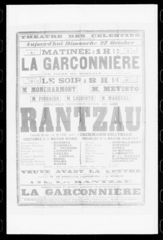 Garçonnière (La) : comédie-vaudeville en trois actes. Auteurs : Medina et Julaime.