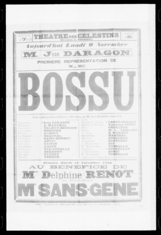 Bossu (Le) : drame à grand spectacle en cinq actes et dix tableaux. Auteurs : Anicet Bourgeois et Paul Feval.