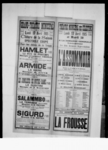 Assommoir (L') : drame en cinq actes et neuf tableaux. Auteurs : William Busnach et Octave Gastineau. (Théâtre des Célestins).