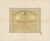 Conservatoire de musique de Lyon, succursale de Paris. Distribution des prix, le 6 août 1881.