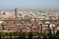 Vue de Lyon prise depuis l'esplanade de Fourvière.