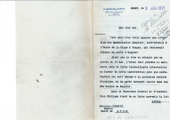 Réponse à l'intervention d'Edouard Herriot en faveur d'un ancien élève de l'école d'agriculture de Cibeins désireux de s'installer au Maroc