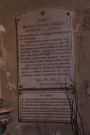 Eglise Saint-Polycarpe, intérieur, plaque en mémoire de Pauline Jaricot (fondatrice des œuvres de la Propagation de la foi et du Rosaire vivant).