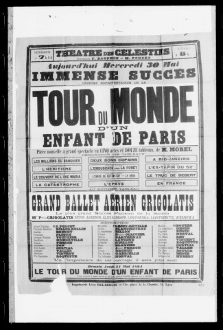 Tour du monde d'un enfant de Paris (Le) : pièce nouvelle à grand spectacle en cinq actes et douze tableaux. Auteur : Ernest Morel.