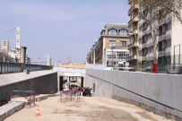 Boulevard des Tchécoslovaques, travaux de la ligne T4 du tramway.