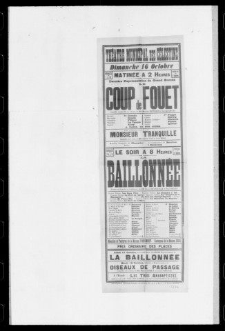 Coup de fouet (Le) : comédie vaudeville en trois actes. Auteurs : Maurice Hennequin et Georges Duval.