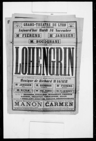 Lohengrin : grand opéra en trois actes et quatre tableaux. Compositeur : Richard Wagner. Traducteur : Charles Nuitter.