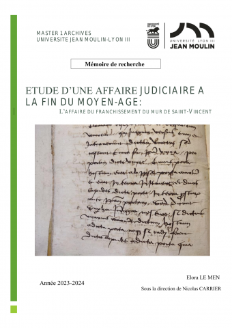 Etude d'une affaire judiciaire à la fin du Moyen-âge