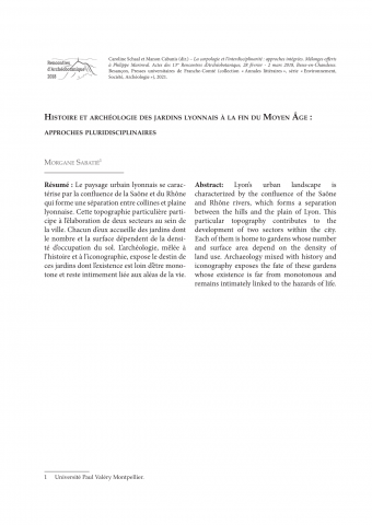Histoire et archéologie des jardins lyonnais à la fin du Moyen Âge