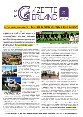 La Gazette de Gerland, n° 78, septembre 2023