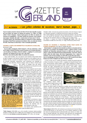 La Gazette de Gerland, n° 77, été 2023